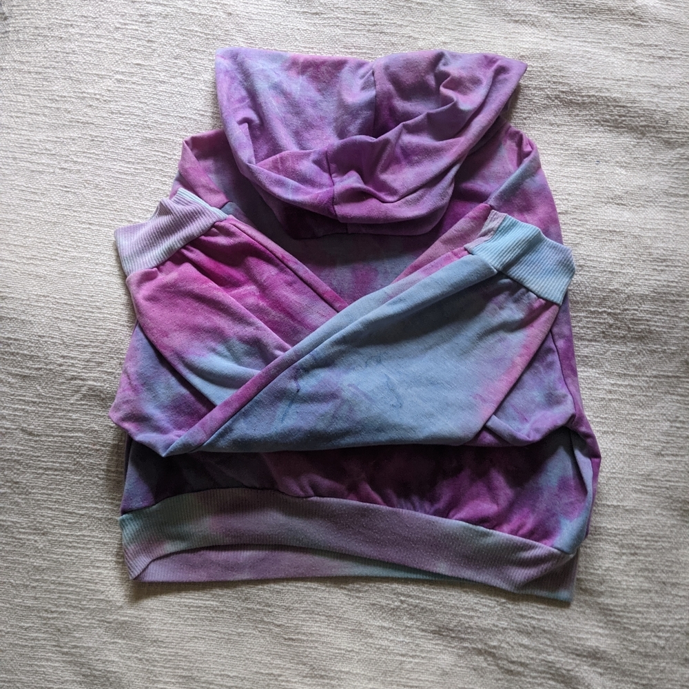 Colorful Tie-Dye Crop Hoodie